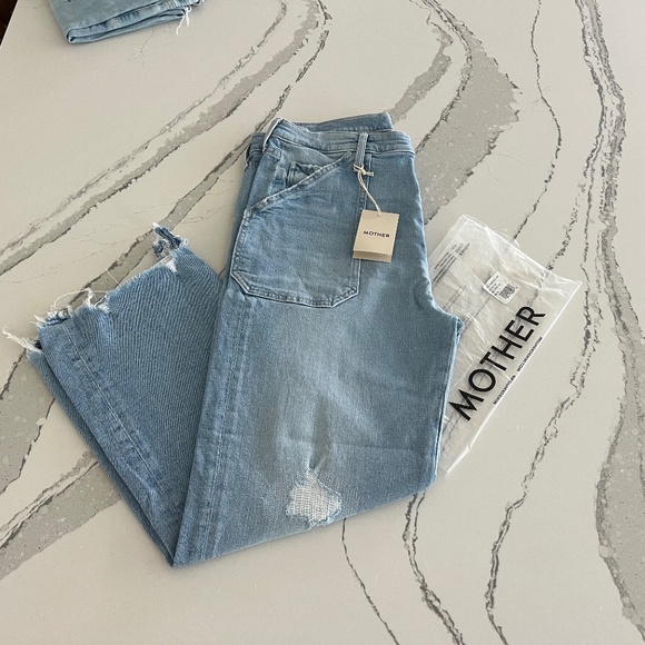 MOTHER The Patch Rambler Ankle Chew Relaxed Fit Wide Leg Jeans - Picture 1 of 16